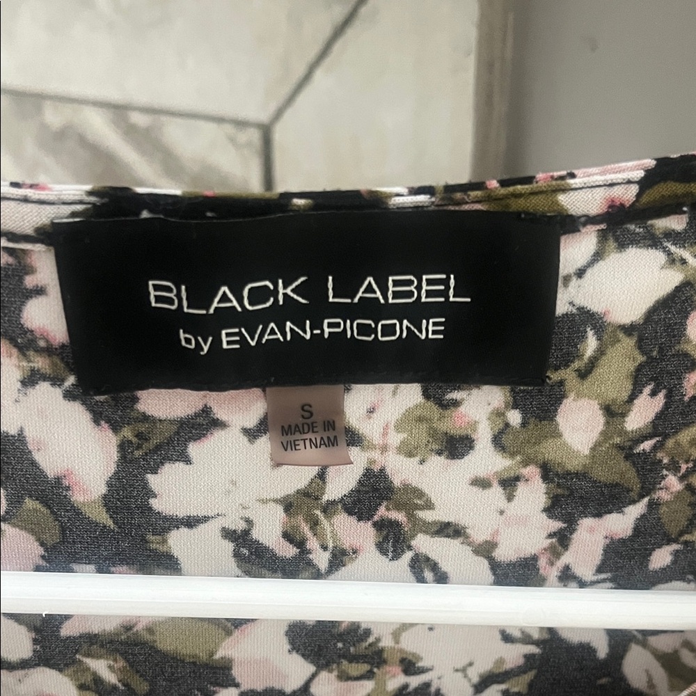 Black Label Women's Floral Sleeveless Blouse - Black and Pink - Picture 2 of 3